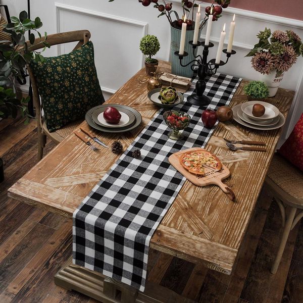 european home party table red plaid christmas table runner and place mat napkins textiles decoration accessories black and white
european home party table red plaid christmas table runner and place mat napkins textiles decoration accessories black and white