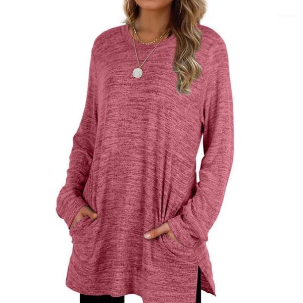 women's hoodies & sweatshirts style 2021 autumn ladies round neck long sleeve pocket loose mid-length sweater1, Black
women's hoodies & sweatshirts style 2021 autumn ladies round neck long sleeve pocket loose mid-length sweater1, Black