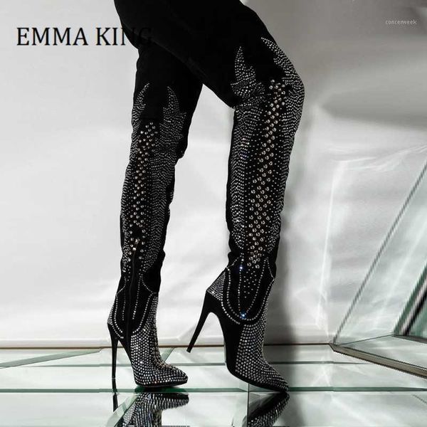 boots 2021 rhinestone decor suede leather women stiletto heel thigh high bling crystal over the knee women1, Black
boots 2021 rhinestone decor suede leather women stiletto heel thigh high bling crystal over the knee women1, Black
