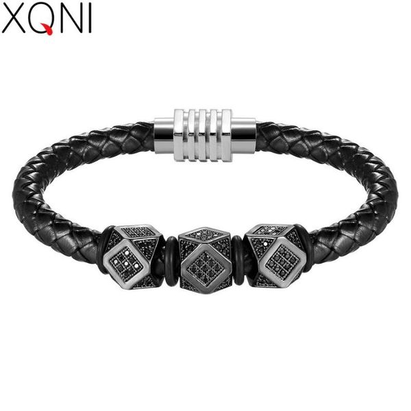 charm bracelets xqni triangle geometric section with magnetic buckle inlaid cubic zircon for men genuine leather bracelet&bangle gift, Golden;silver
charm bracelets xqni triangle geometric section with magnetic buckle inlaid cubic zircon for men genuine leather bracelet&bangle gift, Golden;silver