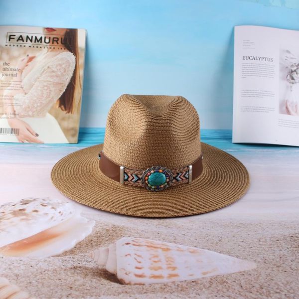wide brim hats straw european and american beach jazz hat summer sunhat, Blue;gray
wide brim hats straw european and american beach jazz hat summer sunhat, Blue;gray