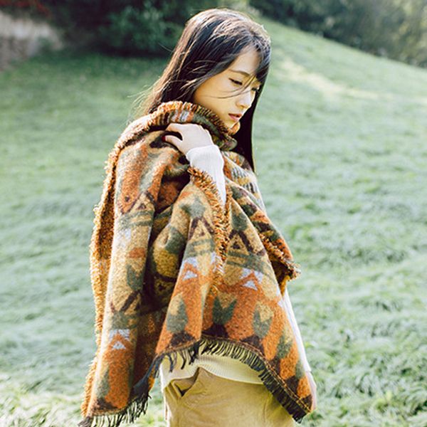 thickened warm scarf in women's autumn and winter ethnic style tibet tourism extra large dual purpose cape, Blue;gray
thickened warm scarf in women's autumn and winter ethnic style tibet tourism extra large dual purpose cape, Blue;gray