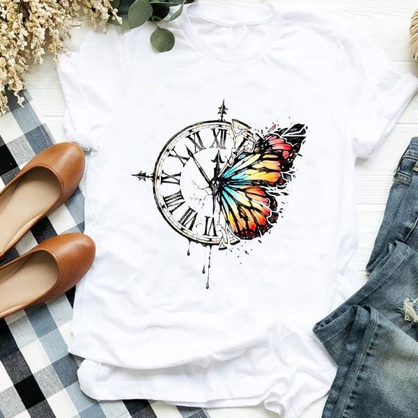 women lady 90s butterfly watercolor vintage cartoon print casual clothes graphic t tee female shirt t-shirt womens tshirt, White
women lady 90s butterfly watercolor vintage cartoon print casual clothes graphic t tee female shirt t-shirt womens tshirt, White