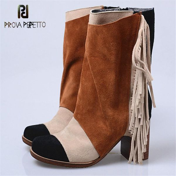 prova perfetto теплый круглый toe zipper-side коренастый высокий каблук женщины boots моды смешанный цвет кисточки корова замша короткие сап, Black
prova perfetto теплый круглый toe zipper-side коренастый высокий каблук женщины boots моды смешанный цвет кисточки корова замша короткие сап, Black