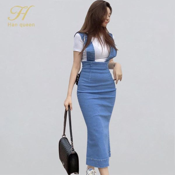 casual dresses h han queen summer strap denim women vintage office bodycon sheath dress elegant occupation pencil long vestidos, Black;gray
casual dresses h han queen summer strap denim women vintage office bodycon sheath dress elegant occupation pencil long vestidos, Black;gray