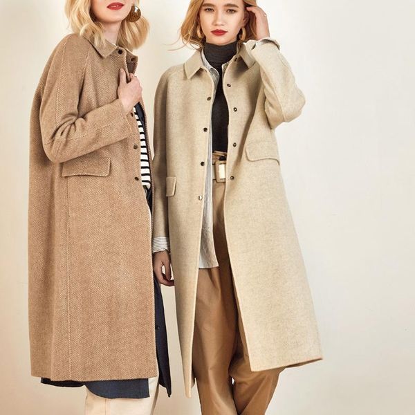 women's wool & blends women s winter coat coffee beige herringbone double sided cashmere outwear 2021 plus size ladies fashion coats lo, Black
women's wool & blends women s winter coat coffee beige herringbone double sided cashmere outwear 2021 plus size ladies fashion coats lo, Black