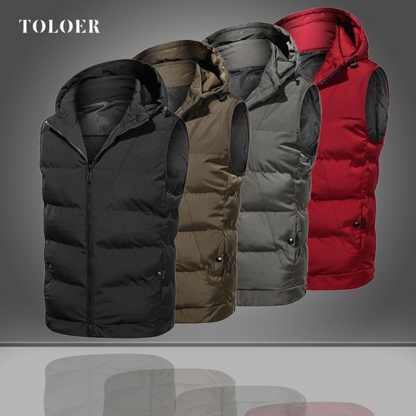 men casual winter warm hooded vest male zipper sleeveless jacket coat outwear light mens work down padding vests waistcoat 201114, Black;white
men casual winter warm hooded vest male zipper sleeveless jacket coat outwear light mens work down padding vests waistcoat 201114, Black;white