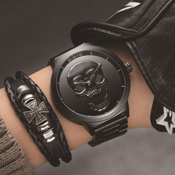 men's steel new watch skull leisure band quartz creative watch trendy men's watch, Slivery;brown
men's steel new watch skull leisure band quartz creative watch trendy men's watch, Slivery;brown