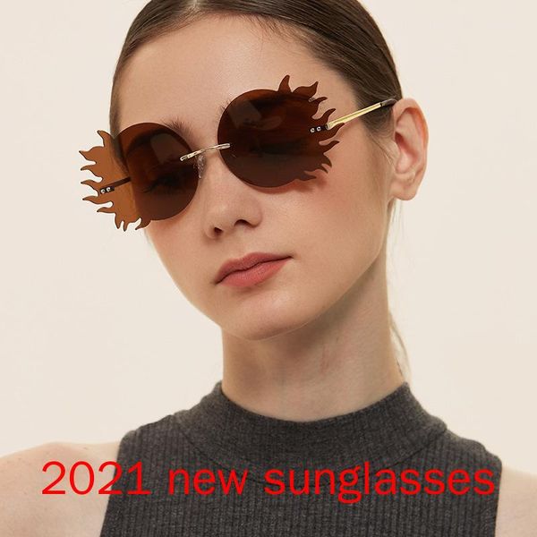 rimless flame sunglasses mens 2021 luxury designer round sun glasses women female brand design eyeglasses uv400 nx, White;black
rimless flame sunglasses mens 2021 luxury designer round sun glasses women female brand design eyeglasses uv400 nx, White;black