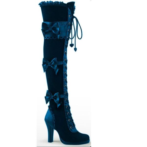 long boots women fashion bow tie high heeled lace-up knee high boot slb002, Black
long boots women fashion bow tie high heeled lace-up knee high boot slb002, Black