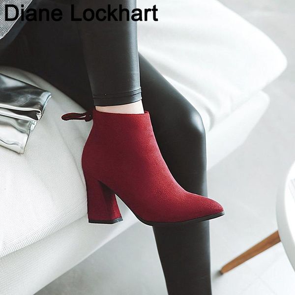 pointed toe square heel women boots fashion buckle ankle boots women shoes zipper high heel shoes woman large size, Black
pointed toe square heel women boots fashion buckle ankle boots women shoes zipper high heel shoes woman large size, Black