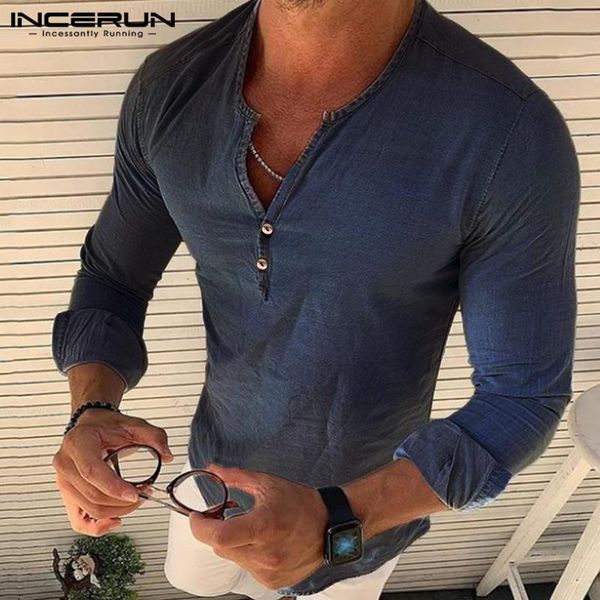 incerun autumn men denim shirt v neck stylish streetwear long sleeve 2020 plain casual fashion brand shirt men camisa masculina, White;black
incerun autumn men denim shirt v neck stylish streetwear long sleeve 2020 plain casual fashion brand shirt men camisa masculina, White;black