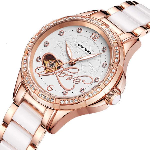 simple waterproof mechanical watch ms. scarow temperament student leisure light luxury small ceramic women's watch, Slivery;brown
simple waterproof mechanical watch ms. scarow temperament student leisure light luxury small ceramic women's watch, Slivery;brown