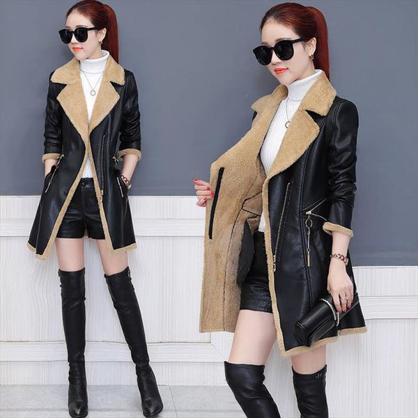 leather jacket women leather long coat 2019 new fashion slim plus velvet pu jackets for womens 3xl high quality, Black
leather jacket women leather long coat 2019 new fashion slim plus velvet pu jackets for womens 3xl high quality, Black