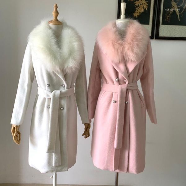 women's wool & blends fur collar woolen coat women autumn winter fashion double breasted belted slim long overcoat1, Black
women's wool & blends fur collar woolen coat women autumn winter fashion double breasted belted slim long overcoat1, Black