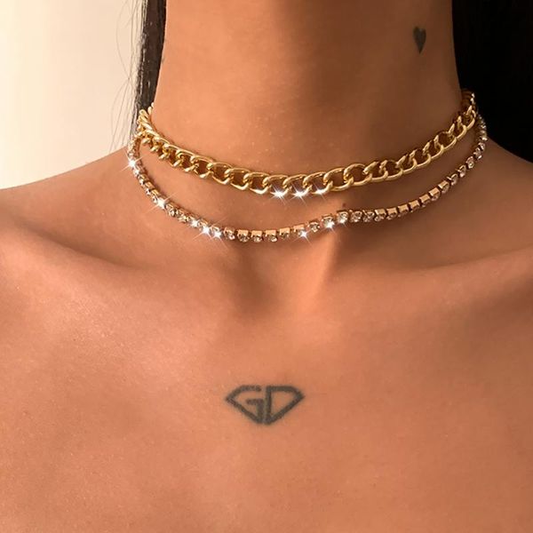 chokers multilayer fashion luxury rhinestone crystal chain shiny necklace women's golden thin miami necklaces glamour girl party jewelr, Golden;silver
chokers multilayer fashion luxury rhinestone crystal chain shiny necklace women's golden thin miami necklaces glamour girl party jewelr, Golden;silver