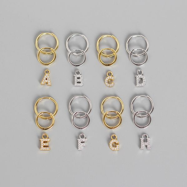februaryfrost brand designer 100% 925 sterling silver 1 pair annulus with 1pcs alphabets pendant english letter stud earrings for women, Golden;silver
februaryfrost brand designer 100% 925 sterling silver 1 pair annulus with 1pcs alphabets pendant english letter stud earrings for women, Golden;silver