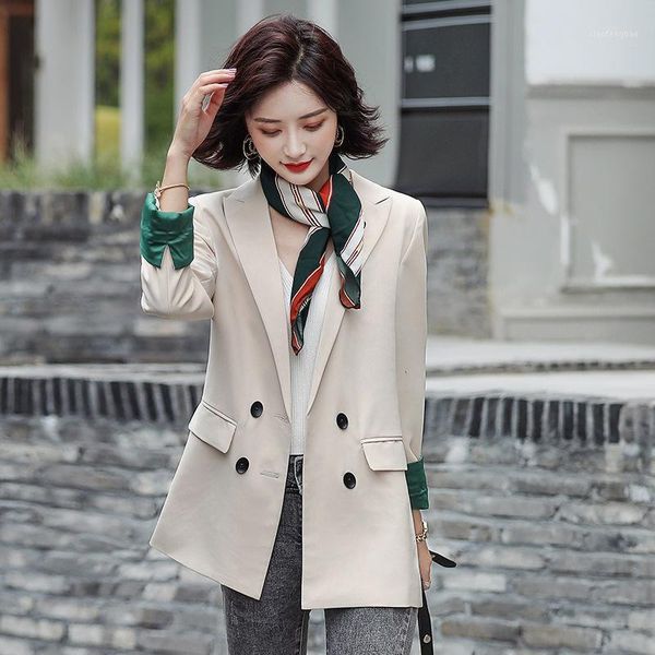 women's jacket 2019 spring and autumn new casual fashion temperament solid color double-breasted small suit women's clothes1, White;black
women's jacket 2019 spring and autumn new casual fashion temperament solid color double-breasted small suit women's clothes1, White;black