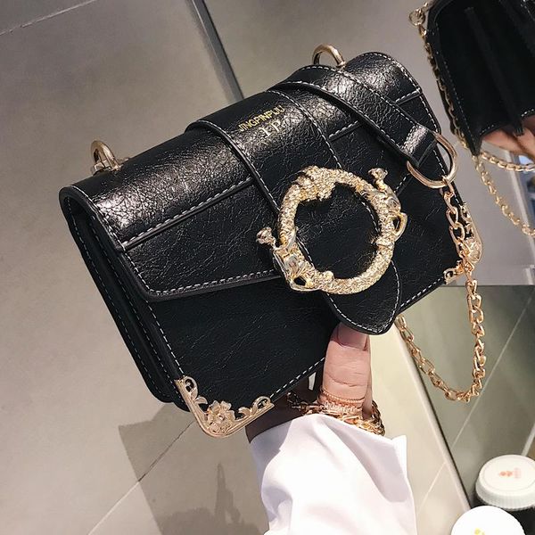 retro female square bag 2020 new pu leather women's designer handbag chain shoulder messenger bags crossbody bag