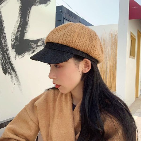 hat women's net red beret korean autumn and winter knitting splicing octagonal hat warm retro fashion painter trend1, Blue;gray
hat women's net red beret korean autumn and winter knitting splicing octagonal hat warm retro fashion painter trend1, Blue;gray