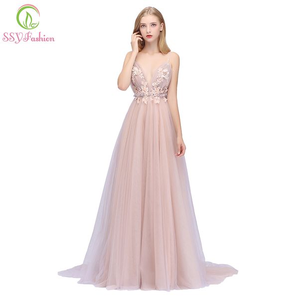 ssyfashion new pink evening dress bride v-neck sleeveless flower appliques backless prom party gown robe de soiree in stock lj201119, White;black
ssyfashion new pink evening dress bride v-neck sleeveless flower appliques backless prom party gown robe de soiree in stock lj201119, White;black