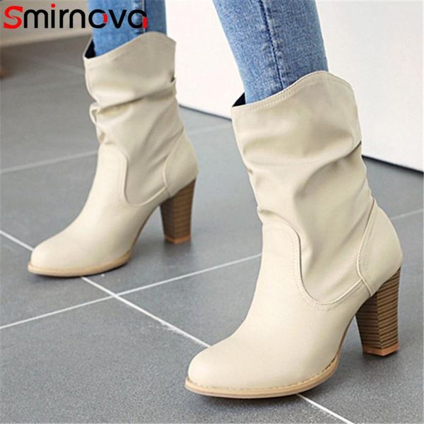 smirnova 2020 big size 48 ankle boots for women pu round toe high heel shoes european style pleated autumn winter boots woman, Black
smirnova 2020 big size 48 ankle boots for women pu round toe high heel shoes european style pleated autumn winter boots woman, Black