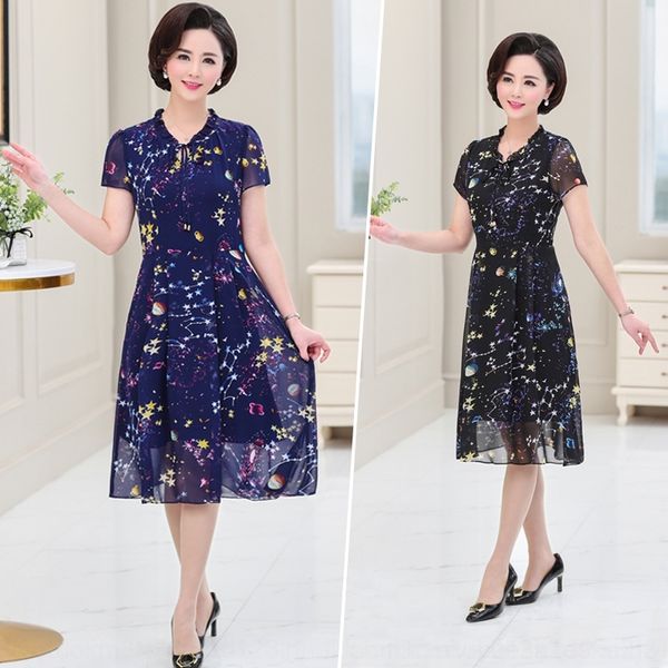 xbt5b mom summer chiffon mid-length 2019 elderly middle-aged women's temperament summer short new middle-aged and dress dress sleeve sc, Black;gray
xbt5b mom summer chiffon mid-length 2019 elderly middle-aged women's temperament summer short new middle-aged and dress dress sleeve sc, Black;gray