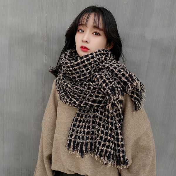 xiaoxiangfeng new scarf women's winter plaid cashmere casual shawl korean fashion bib, Blue;gray
xiaoxiangfeng new scarf women's winter plaid cashmere casual shawl korean fashion bib, Blue;gray