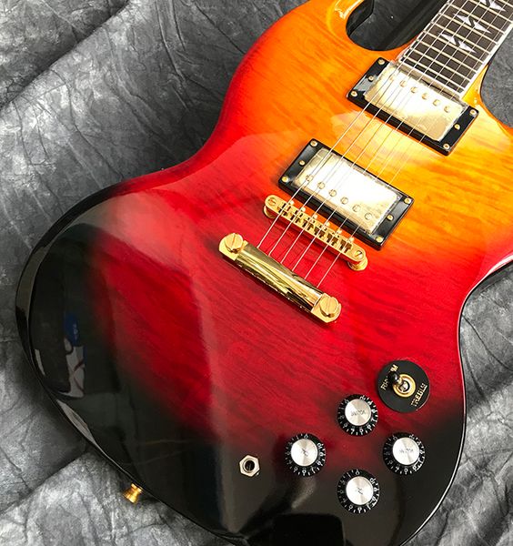 custom limited trans qulited mape sg double cutaway electric guitar different towards pickups
custom limited trans qulited mape sg double cutaway electric guitar different towards pickups