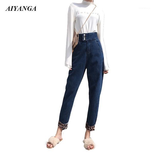 2018 high waist jeans for women thick fleece jean autumn winter warm pants women fashion patchwork leopard print harem trousers1, Blue
2018 high waist jeans for women thick fleece jean autumn winter warm pants women fashion patchwork leopard print harem trousers1, Blue