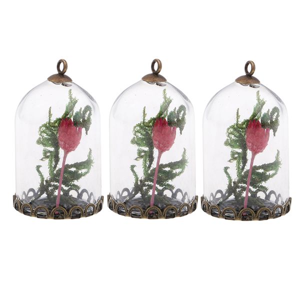 3 piece moss flower glass bottle charms pendants with hole jewelry making accessories for diy necklace, Black
3 piece moss flower glass bottle charms pendants with hole jewelry making accessories for diy necklace, Black