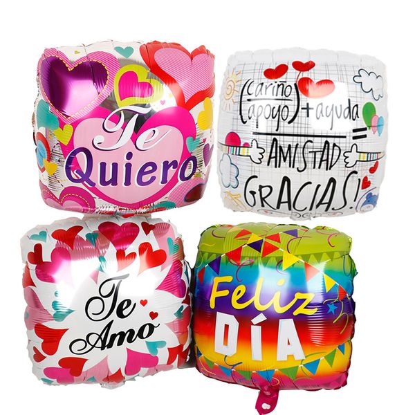 30pcs 18inch spanish feliz dia te amo square shape helium balloons mother birthday party supplies wedding love globos mama gifts 1027
30pcs 18inch spanish feliz dia te amo square shape helium balloons mother birthday party supplies wedding love globos mama gifts 1027