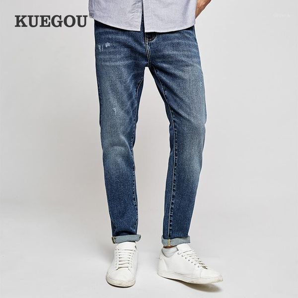 kuegou 2021 spring blue skinny embroidery jeans men streetwear brand slim fit denim pants for male classic stretch trousers 18411
kuegou 2021 spring blue skinny embroidery jeans men streetwear brand slim fit denim pants for male classic stretch trousers 18411