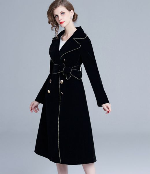 2020women long windbreaker simple classic slim gold-rimmed suit collar long-sleeved tighten up waist lady overcoat, Tan;black
2020women long windbreaker simple classic slim gold-rimmed suit collar long-sleeved tighten up waist lady overcoat, Tan;black