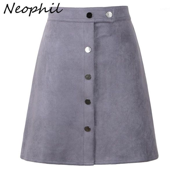 neophil 2019 winter women suede button mini vintage style a line skirts high waist black wrap ladies short skirt tutu saia s10011
neophil 2019 winter women suede button mini vintage style a line skirts high waist black wrap ladies short skirt tutu saia s10011