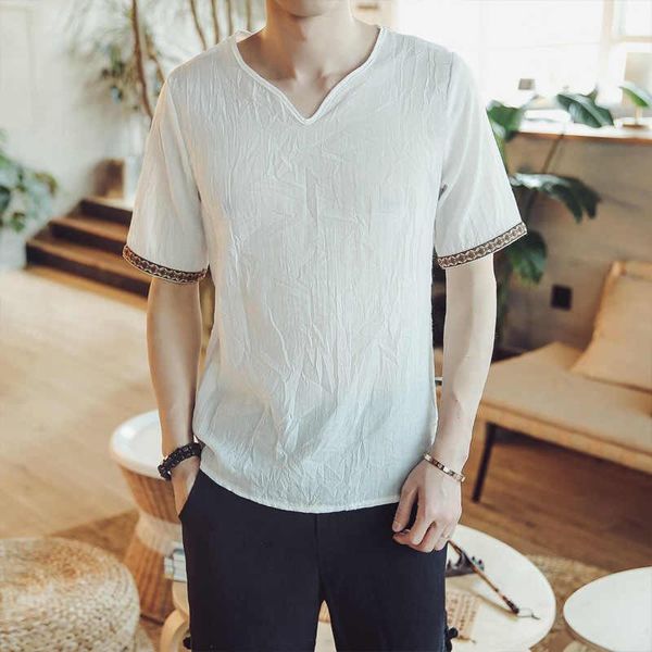 men's t-shirts plus size men 2021 chinese style summer slim fit short sleeve t shirt v-neck male casual solid color loose, White;black
men's t-shirts plus size men 2021 chinese style summer slim fit short sleeve t shirt v-neck male casual solid color loose, White;black