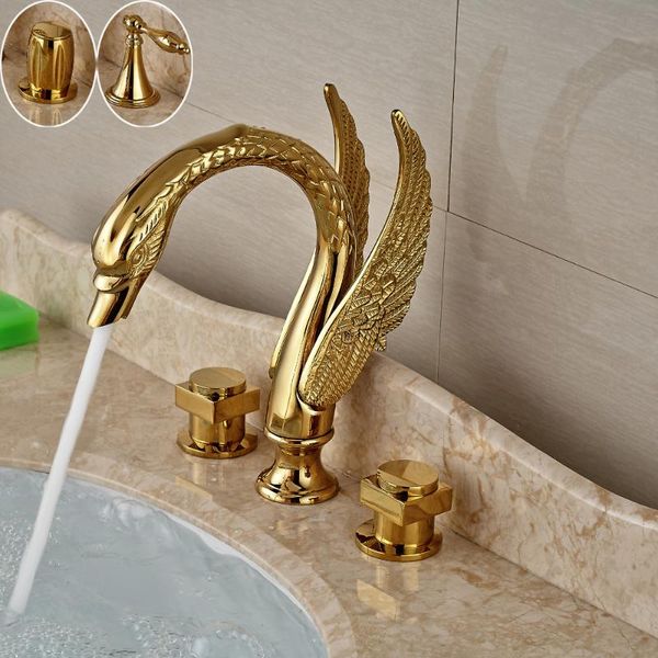 swan shape dual handle golden washing basin faucet widespread deck mounted bathroom basin mixer tap with and cold water
swan shape dual handle golden washing basin faucet widespread deck mounted bathroom basin mixer tap with and cold water