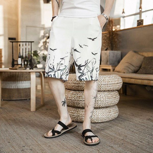 men's shorts sinicism store men print vintage casual 2021 mens chinese style short summer oversize male knee length 5xl, White;black
men's shorts sinicism store men print vintage casual 2021 mens chinese style short summer oversize male knee length 5xl, White;black