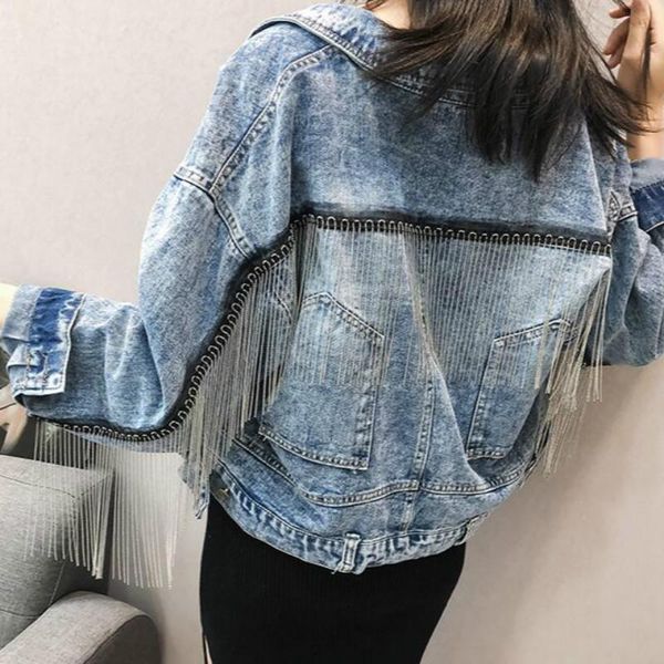 women's jackets women bat sleeve tassel short loose burr denim jacket female fashion boyfrieds outwear 2021 spring streetwear jean coat, Black;brown
women's jackets women bat sleeve tassel short loose burr denim jacket female fashion boyfrieds outwear 2021 spring streetwear jean coat, Black;brown
