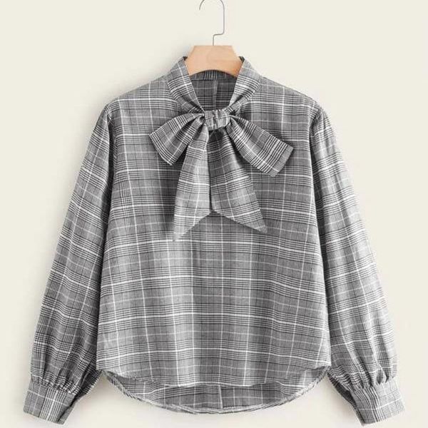 women autumn casual plus size long sleeve printed t shirt blouse college style women's plaid shirt chemisier femme e1, White
women autumn casual plus size long sleeve printed t shirt blouse college style women's plaid shirt chemisier femme e1, White