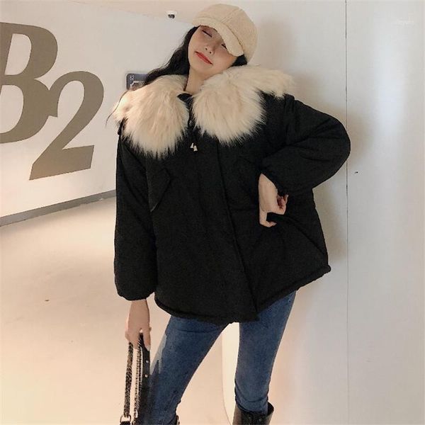 fashion chic thick imitation lamb big fur collar coats women warm padded coat female winter loose parkas waisted black jackets1
fashion chic thick imitation lamb big fur collar coats women warm padded coat female winter loose parkas waisted black jackets1