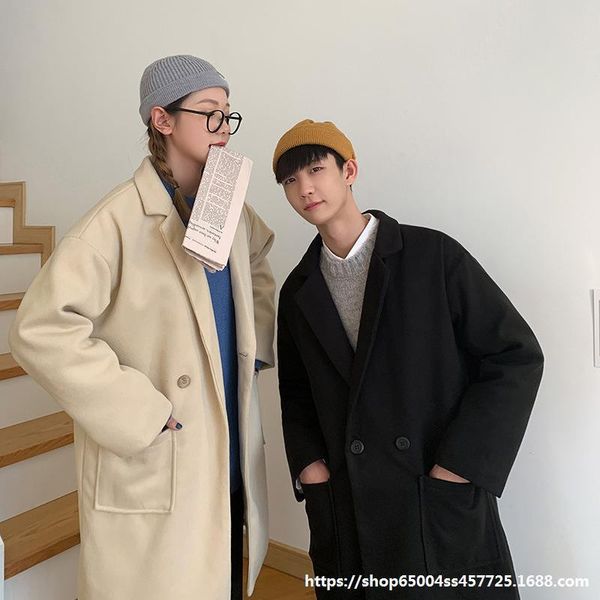 woolen coat male couples winter korean-style trend mid-length windbreaker 2020 new style brushed and thick woolen jacket, Tan;black
woolen coat male couples winter korean-style trend mid-length windbreaker 2020 new style brushed and thick woolen jacket, Tan;black