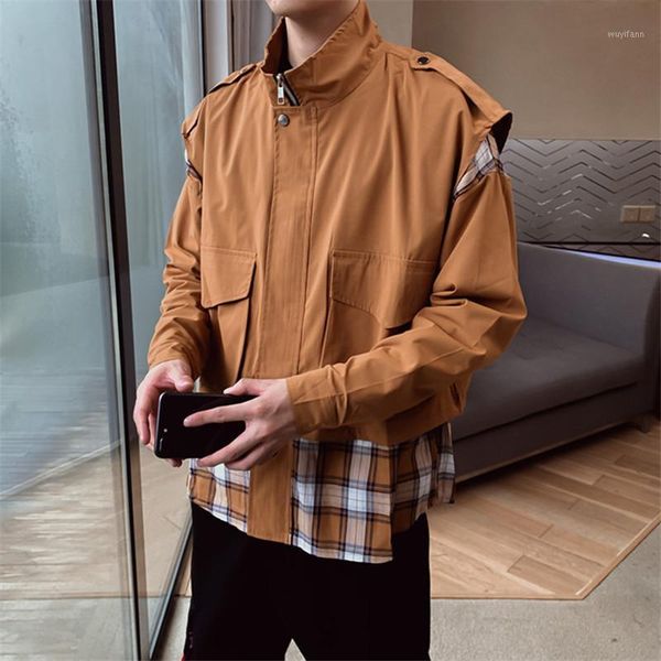 autumn new jacket men slim fashion plaid stitching casual jacket man streetwear wild hip hop bomber male clothes m-3xl1, Black;brown
autumn new jacket men slim fashion plaid stitching casual jacket man streetwear wild hip hop bomber male clothes m-3xl1, Black;brown