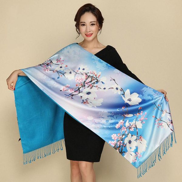 shawls 2021 women winter cashmere scarf floral print silk scarves thick warm ladies and wraps foulard femme, Blue;gray
shawls 2021 women winter cashmere scarf floral print silk scarves thick warm ladies and wraps foulard femme, Blue;gray