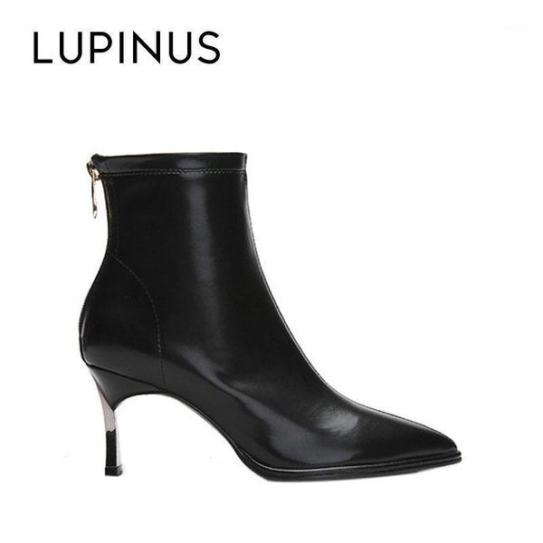 lupinus autumn leather chic high heel ankle boots for women design fashion back zipper casual women short boots1, Black
lupinus autumn leather chic high heel ankle boots for women design fashion back zipper casual women short boots1, Black