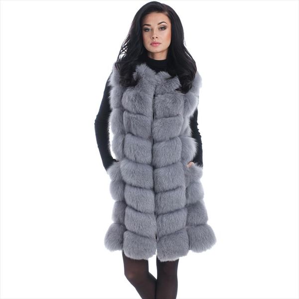 90 cm medium long artifical fox fur vest women winter fashion faux fox fur vests woman warm fake coats female, Black
90 cm medium long artifical fox fur vest women winter fashion faux fox fur vests woman warm fake coats female, Black