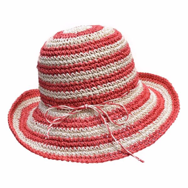 fashion wide brim straw hats two tone stripes women's paper crocheted sun bucket style crusher cloche sun hat a415, Blue;gray
fashion wide brim straw hats two tone stripes women's paper crocheted sun bucket style crusher cloche sun hat a415, Blue;gray