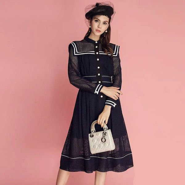 new women of the long designer self portrait lace oce out female autumn button dressed girl's neck from college ywx3, Black;gray
new women of the long designer self portrait lace oce out female autumn button dressed girl's neck from college ywx3, Black;gray