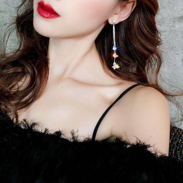 dangle & chandelier bling crystal butterfly zircon drop earrings women long tassel sparkling rhinestone jewelry accessories gifts, Silver
dangle & chandelier bling crystal butterfly zircon drop earrings women long tassel sparkling rhinestone jewelry accessories gifts, Silver