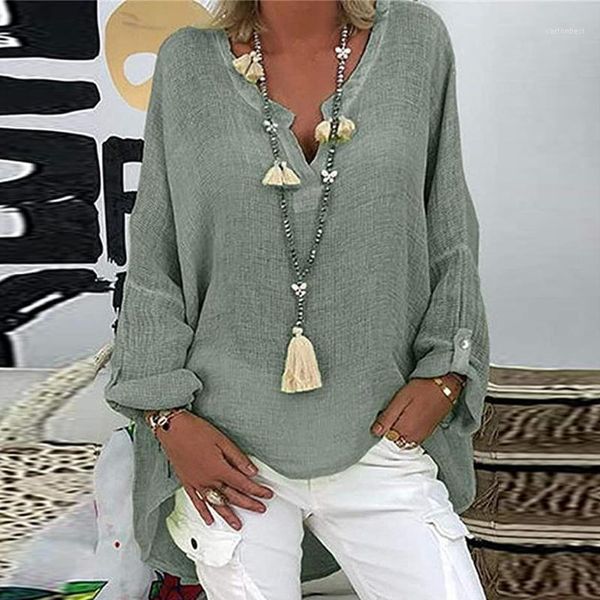 #r40 solid color cotton linen blouse women plus size blouses shirts women casual loose long sleeve v-neck shirt for1, White
#r40 solid color cotton linen blouse women plus size blouses shirts women casual loose long sleeve v-neck shirt for1, White